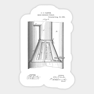 Smoke consuming furnace Vintage Retro Patent Hand Drawing Funny Novelty Gift Sticker